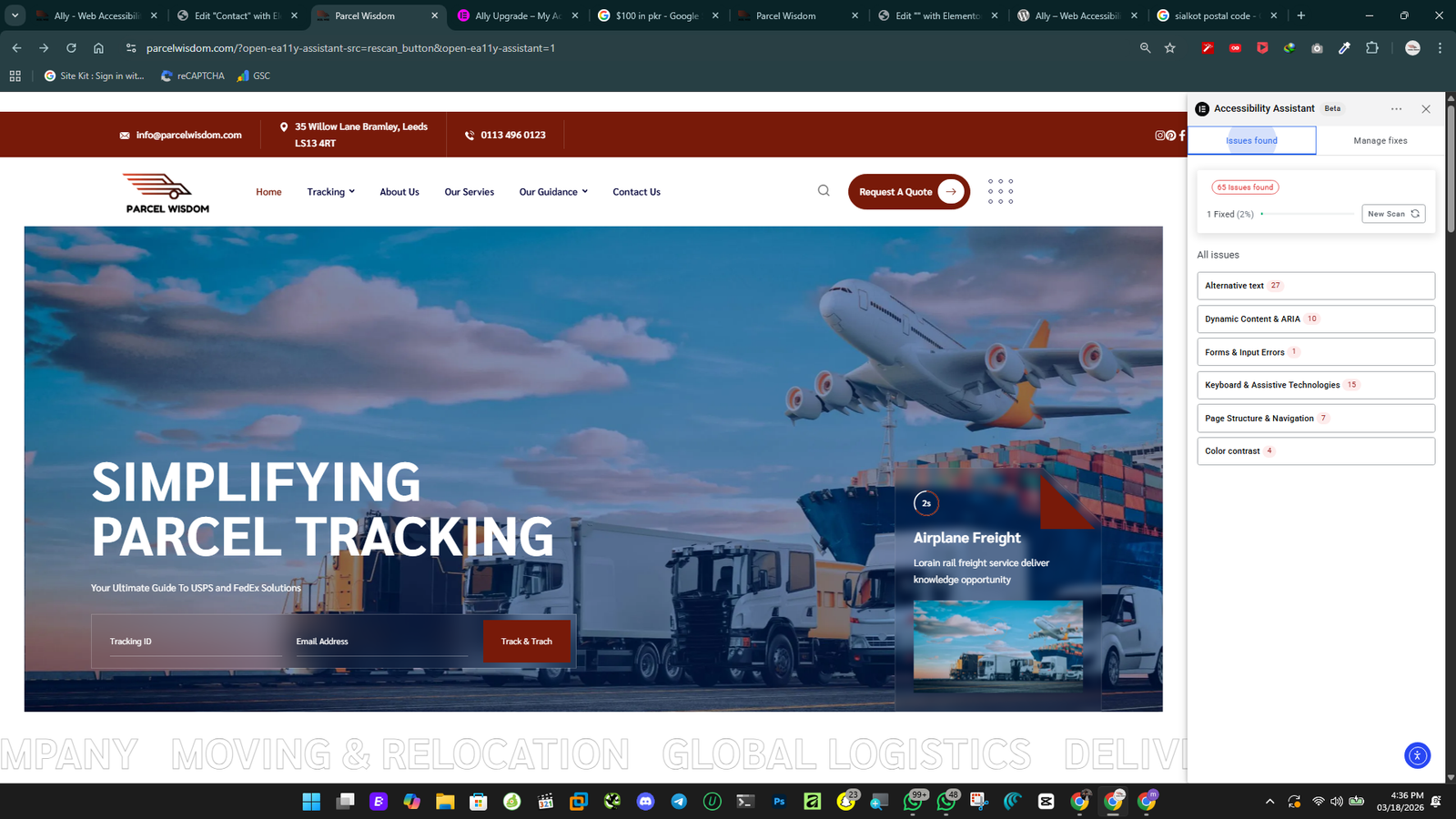 ParcelWisdom improved homepage
