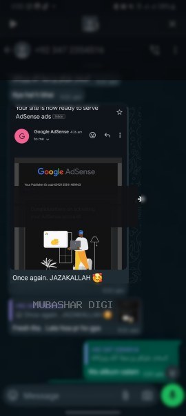 Redacted AdSense activation confirmation